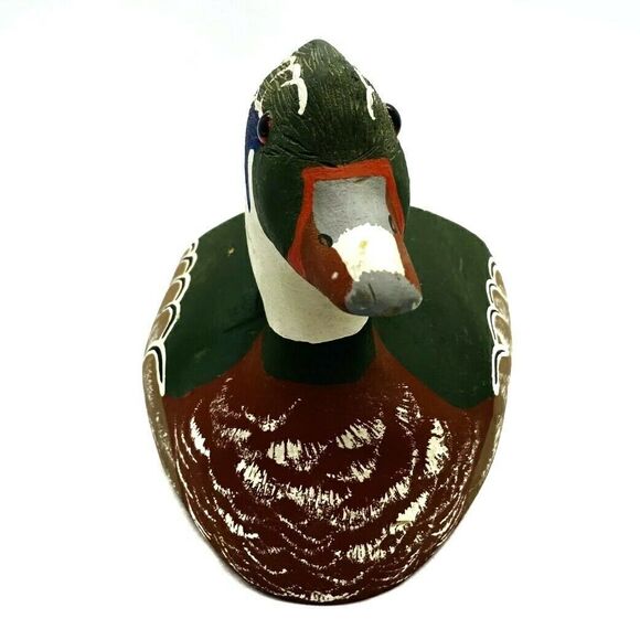 J.C Edwards Wooden Mallard And Drake Half Ducks Decoy/ Decoration Bookend - Picture 5 of 12